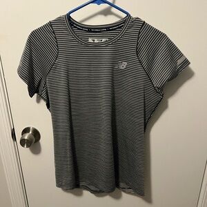 New Balance Women's Blue Striped Short Sleeve Tee